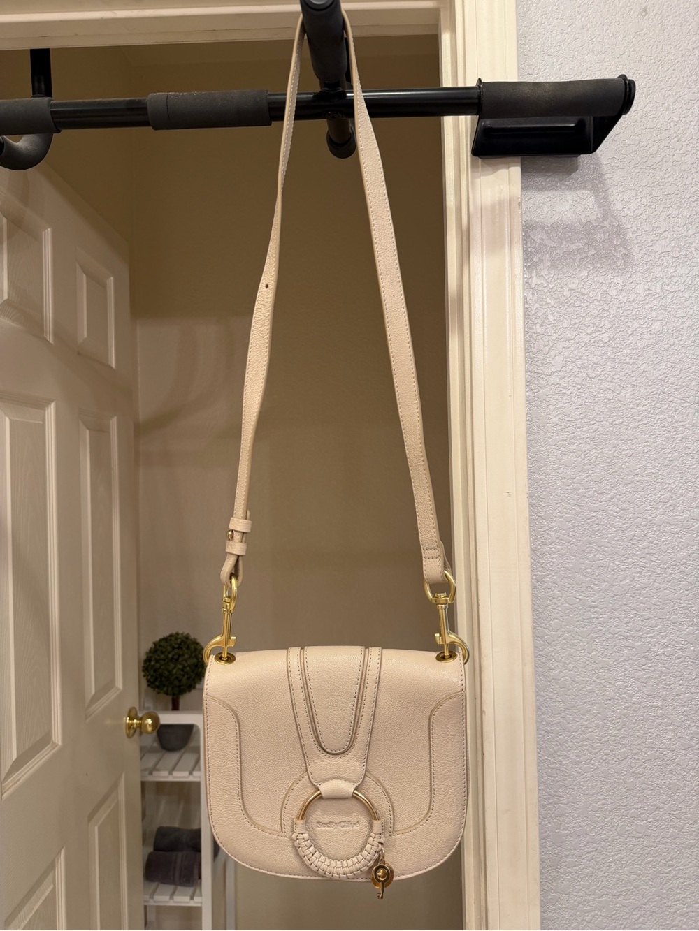 See by Chloe small Hana Crossbody Leather Bag in Cement Beige